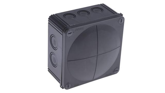 WISKA COMBI Series Black Polypropylene Junction Box, IP66, IP67, 6 Terminals, 140 mm, 140 mm 82 mm | 62215