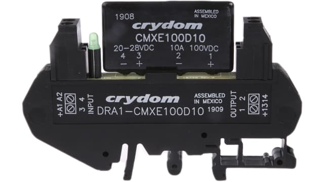 Sensata Crydom DRA Series Solid State Interface Relay, 28 V dc Control, 8 A Load, DIN Rail Mount | DRA1-CMXE100D10