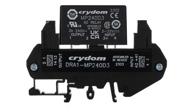 Sensata Crydom DRA Series Solid State Interface Relay, 32 V Control, 3 A rms Load, DIN Rail Mount | DRA1-MP240D3