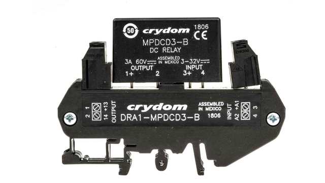Sensata Crydom DRA1-MP Series Solid State Interface Relay, 32 V dc Control, 3 A Load, DIN Rail Mount | DRA1-MPDCD3-B