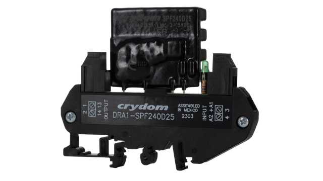 Sensata Crydom DRA1 SPF Series Solid State Interface Relay, 15 V dc Control, 10 A rms Load, DIN Rail Mount | DRA1-SPF240D25