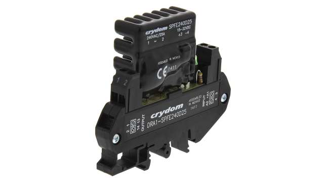 Sensata Crydom Solid State Interface Relay, 32 V dc Control, 10 A rms Load, DIN Rail Mount | DRA1-SPFE240D25