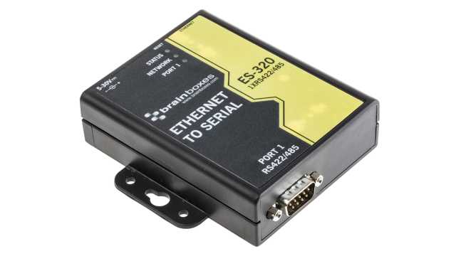 Brainboxes Adapter Serial Device Server 1, 1 Mbps Baud Rate | ES-320