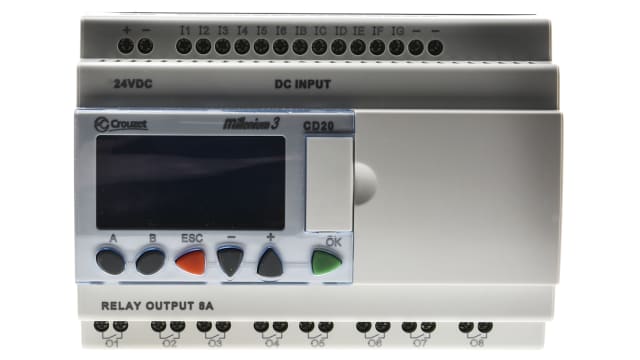Crouzet Millenium 3 Series Logic Module, 24 V dc Supply, Relay Output, 12-Input, Analogue, Digital Input | 88974051