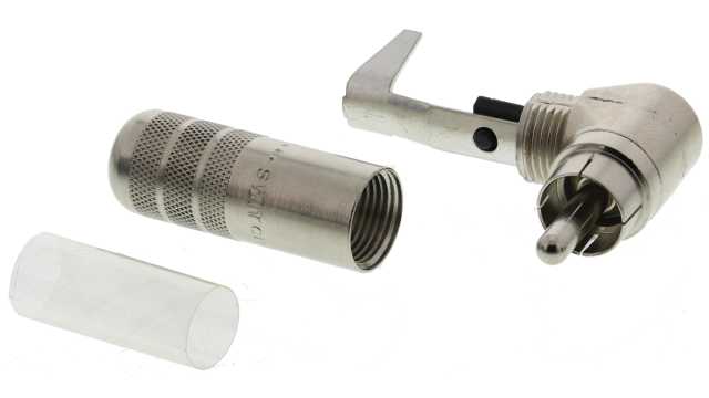 Switchcraft Right Angle Cable RCA Plug, Nickel, 6A | 3502RA