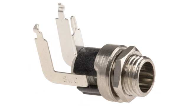 Switchcraft Right Angle DC Socket 5A, 12.0 V, Panel Mount, Nickel | 722RA