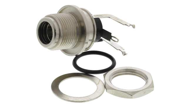 Switchcraft Right Angle DC Socket 5A, 30.0 V, Panel Mount, length 26.3 mm, Silver, IP68 | L712RAS