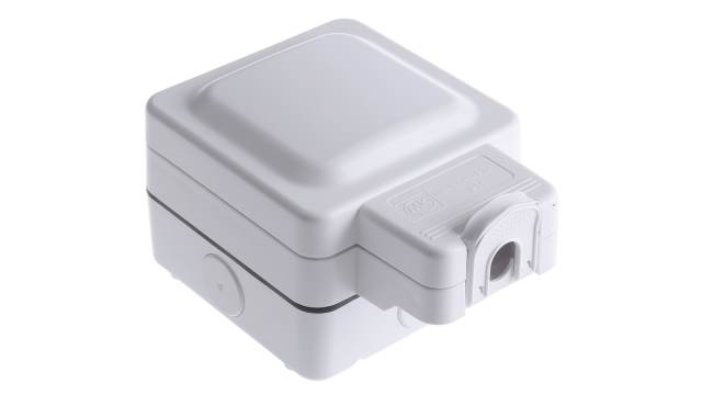 MK Electric White 1 Gang Plug Socket, 13 A Indoor & Outdoor, Type G - British | K56480WHI