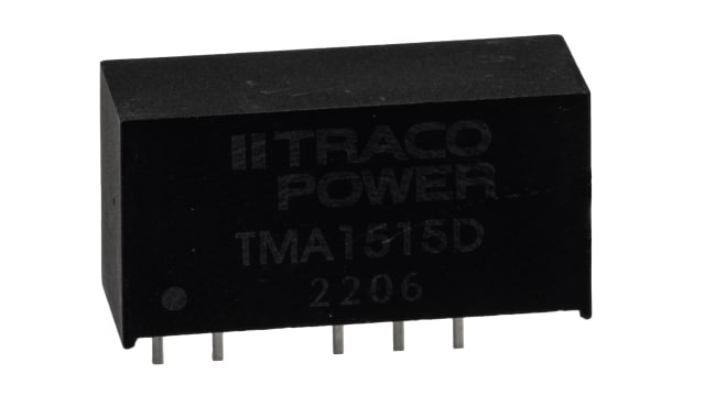 TRACOPOWER TMA DC-DC Converter, ±15V dc/ ±34mA Output, 13.5 → 16.5 V dc Input, 1W, Through Hole, +85°C Max Temp | TMA 1515D