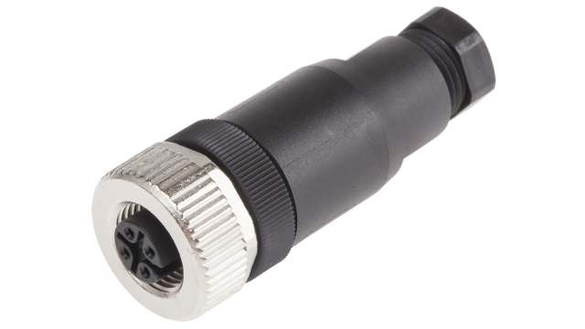 binder Circular Connector, 4 Contacts, Cable, M12 Connector, Plug, Female, IP67, 713 Series | 99-0430-314-04