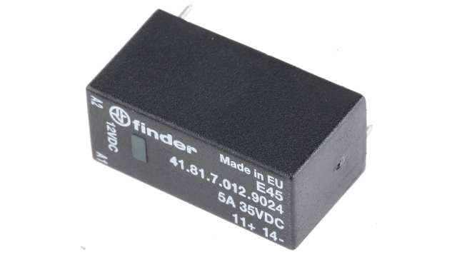 Finder 41 Series Solid State Relay, 5 A Load, PCB Mount, 24 V dc Load, 17 V dc Control | 41.81.7.012.9024
