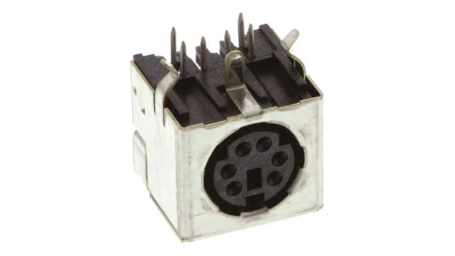 TE Connectivity, Mini DIN 6 Pole Right Angle Miniature DIN Socket, 1A, 30 V ac, Keyed, Through Hole Female | 5749180-1