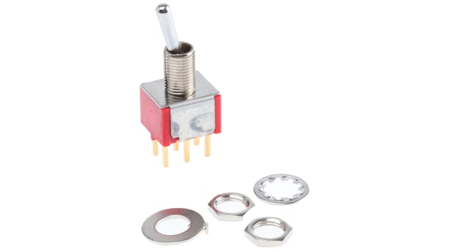 TE Connectivity Toggle Switch, PCB Mount, On-On, DPDT, Through Hole Terminal, 20V | 2-1825138-4