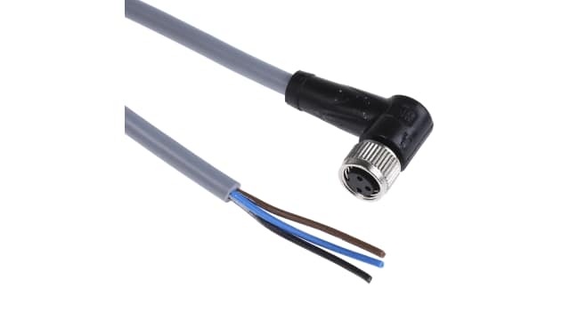Pepperl + Fuchs Female 3 way Right Angle to Unterminated Sensor Actuator Cable, 5 m | V3-WM-5M-PVC