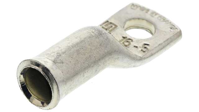 TE Connectivity, XCT Uninsulated Ring Terminal, 5 mm Stud Size 5 AWG 5 AWG Wire Size, Grey | 710030-1