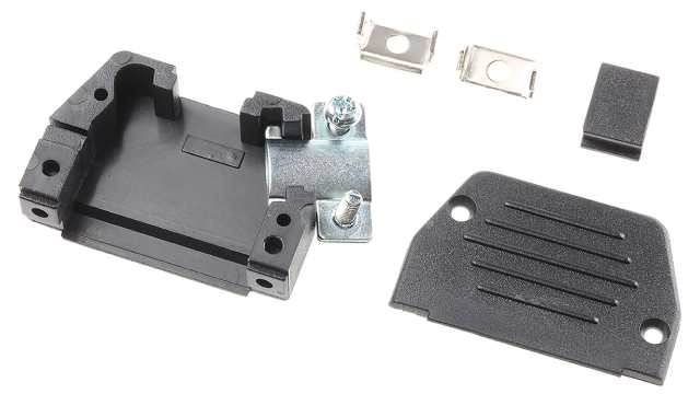 MH Connectors MHED Series Thermoplastic Vertical D-Sub Backshell, 15 Way Strain Relief | DS-15OF