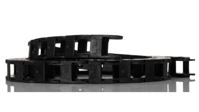Igus e-chain Black, W26 mm x D23 mm, L1 m, 75 mm Min. Bend Radius, Igumid G | 10.015.075