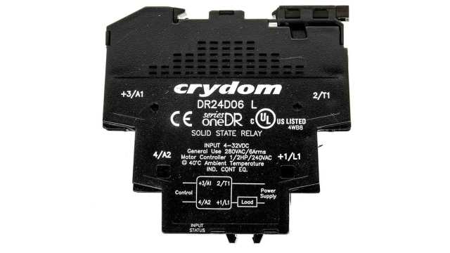 Sensata Crydom Solid State Interface Relay, 32 V dc Control, 6 A rms Load, DIN Rail Mount | DR24D06