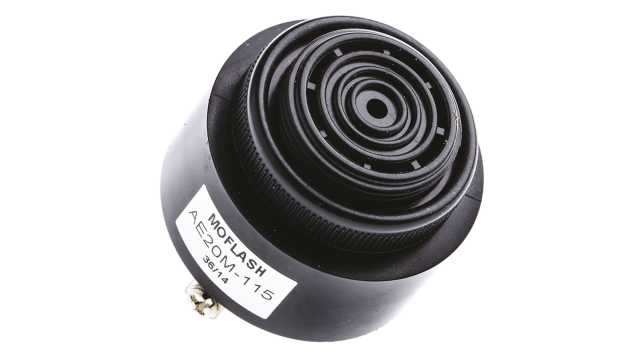 Moflash AE20M Series Panel Mount Buzzer, 115V AC, 95dB at 1 m, IP55, AC, 2-Tone | AE20M-115