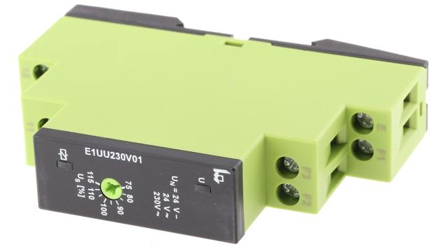 Tele Voltage Monitoring Relay, 1 Phase, SPDT, Maximum of 24V ac/dc, DIN Rail | E1UU230V01