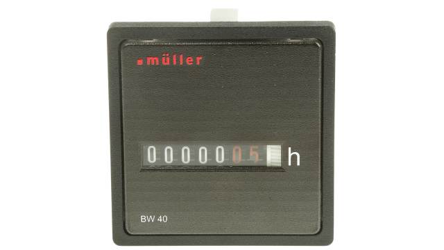 Muller BW40 Hour Meter, 6 Digit Analogue, 24 V ac | BW 40.28 24V 60 Hz