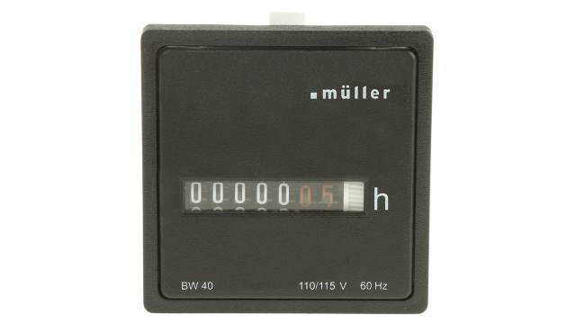 Muller BW40 Hour Meter, 6 Digit Mechanical, 115 V ac | BW 40.28 115V 60 Hz