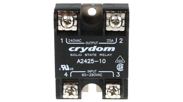 Sensata Crydom Series 1 240 VAC Series Solid State Relay, 25 A Load, Panel Mount, 280 V rms Load, 280 V ac Control | A2425-10