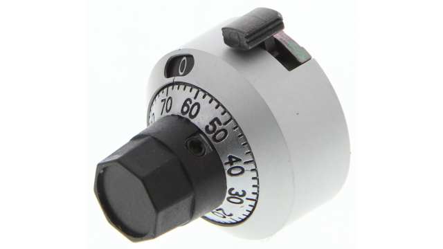 Bourns 22.2mm Chrome Potentiometer Knob for 6.35mm Shaft Splined, H-22-6A | H-22-6A