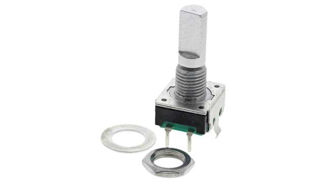 Bourns 24 ppr Pulse Incremental Mechanical Rotary Encoder with a 6 mm Flat Shaft (Not Indexed), Through Hole | PEC11R-4020F-S0024