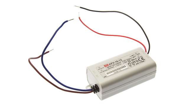 MEAN WELL LED Driver, 12 V Output, 15 W Output, 1.25 A | APV-16-12