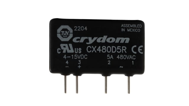 Sensata Crydom CX Series Solid State Relay, 5 A Load, PCB Mount, 660 V rms Load, 15 V dc Control | CX480D5R