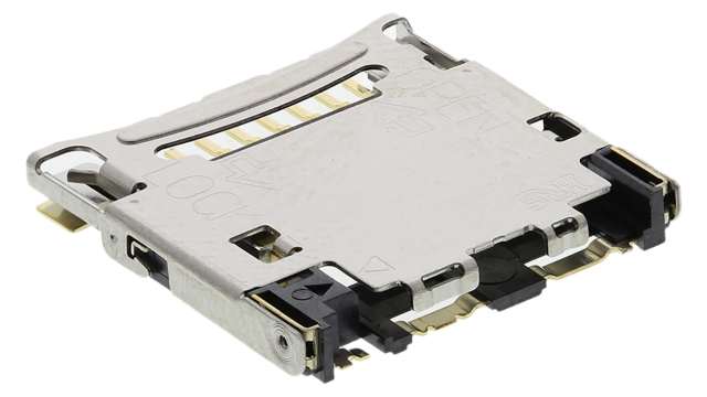 Hirose, DM3 8 Way Right Angle Hinged MicroSD Memory Card Connector, Solder | DM3C-SF