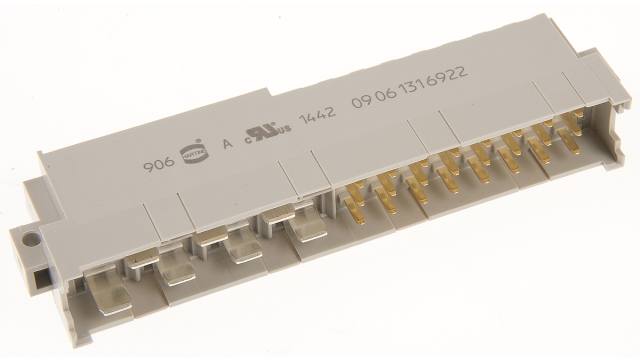 HARTING 09 06 31 Way, Type MH, Type Solder Class Class C2, 3 Row Male, Right Angle DIN 41612 Connector | 09061316922