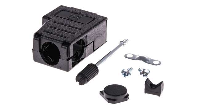 HARTING D-Sub Series Thermoplastic Right Angle D-Sub Backshell, 9 Way Strain Relief | 09670090434