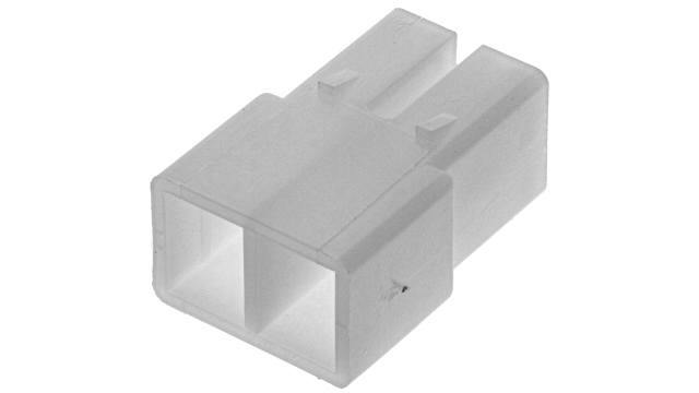 TE Connectivity, FASTIN-FASTON .250 2 Way Nylon Crimp Terminal Housing, 0.25 in Tab Size, Natural | 180923