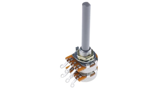 TE Connectivity 27 4.7kΩ Rotary Potentiometer 2-Gang Panel Mount, 27ESA472MMF50NF | 27ESA472MMF50NF