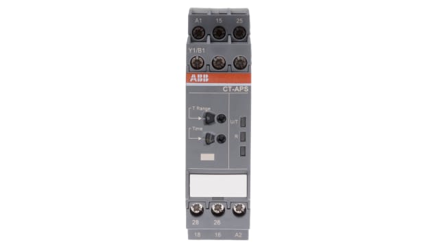 ABB DIN Rail Mount Timer Relay, 24 → 240 V ac, 24 → 48V dc, 2-Contact, 0.05 s → 300h, 1-Function, | 1SVR730180R3300  CT-APS.22S
