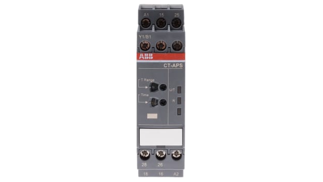 ABB DIN Rail Mount Timer Relay, 24 → 240V ac/dc, 2-Contact, 0.05 s → 300h, 1-Function, DPDT | 1SVR730180R0300  CT-APS.21S