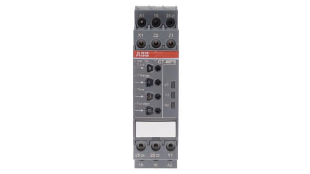 ABB 1SVR Series DIN Rail Mount Timer Relay, 24 → 240V ac/dc, 2-Contact, 0.05 s → 300h, SPDT | 1SVR740010R0200  CT-MFS.21P