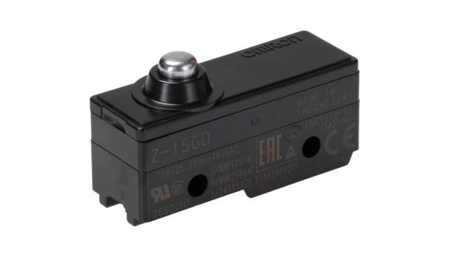 Omron Z Series Plunger Limit Switch, NO/NC, IP00, SPDT, Thermosetting Resin Housing, 500V ac Max, ac 10 A, dc 250mA Max | Z-15GD