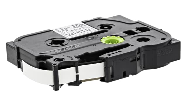 Brother Black on White Label Printer Tape, 8 m Length, 3.5 mm Width | TZE-N201
