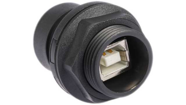 Bulgin 30°, Panel Female- 4 Port Type USB Type A to B IP66, IP68 USB Connector USB 2.0 | PXP6042/A