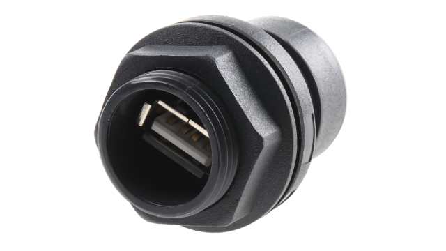Bulgin 30°, Panel Female- 4 Port Type USB Type B to A IP66, IP68 USB Connector USB 2.0 | PXP6042/B