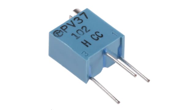 1 kΩ, Through Hole Trimmer Potentiometer, Solder Pin 0.25 W Top Adjust Bourns, PV37 | PV37W102C01B00