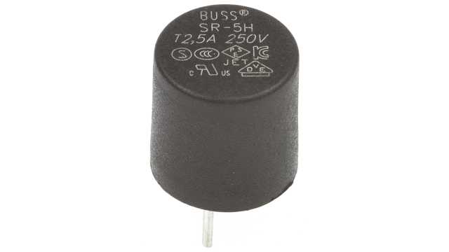 Eaton Non-Resettable Fuse, Radial 2.5 A, 300 V | SR-5H-2-5A-BK