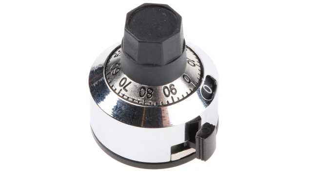 Bourns 22.2mm Chrome Potentiometer Knob for 6mm Shaft Splined, H-23-6M | H-23-6M