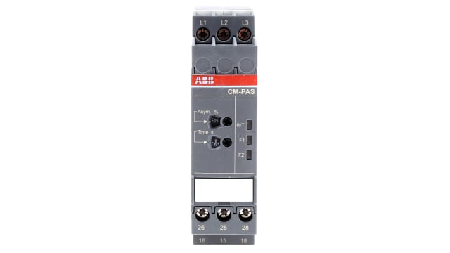 ABB Phase Monitoring Relay, 3 Phase, DPDT, 300 → 500V ac, DIN Rail | 1SVR730774R3300  CM-PAS.41S