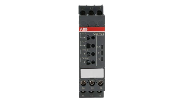 ABB Phase, Voltage Monitoring Relay, 3 Phase, DPDT, 300 → 500V ac, DIN Rail | 1SVR730794R3300  CM-PVS.41S
