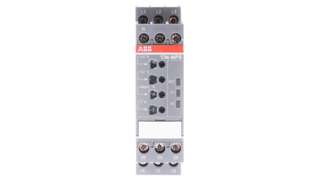 ABB Phase, Voltage Monitoring Relay, 3 Phase, DPDT, 180 → 280V ac, DIN Rail | 1SVR730885R3300  CM-MPS.21S