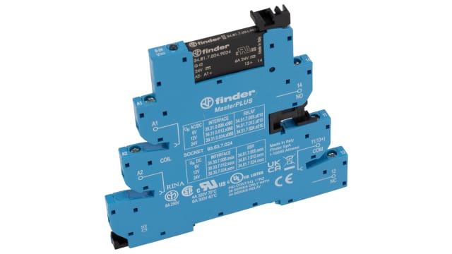 Finder Series 39 Series Solid State Interface Relay, 26.4 V dc Control, 6 A Load, DIN Rail Mount | 39.30.7.024.9024
